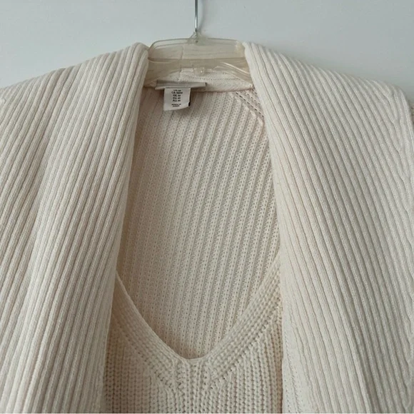 NEW Martha Stewart Collection Cream Top & Cable Knit Sweater Two Piece Set - Picture 3 of 10